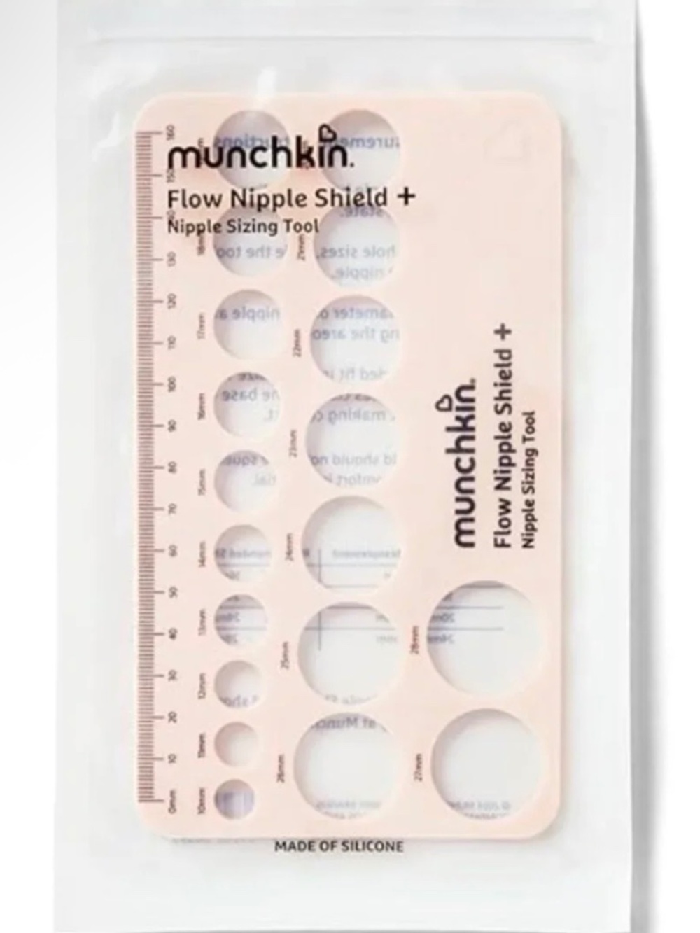 Munchkin Nipple Ruler Sizing Tool for Nipple Shields and Breast Pump Flanges NIB